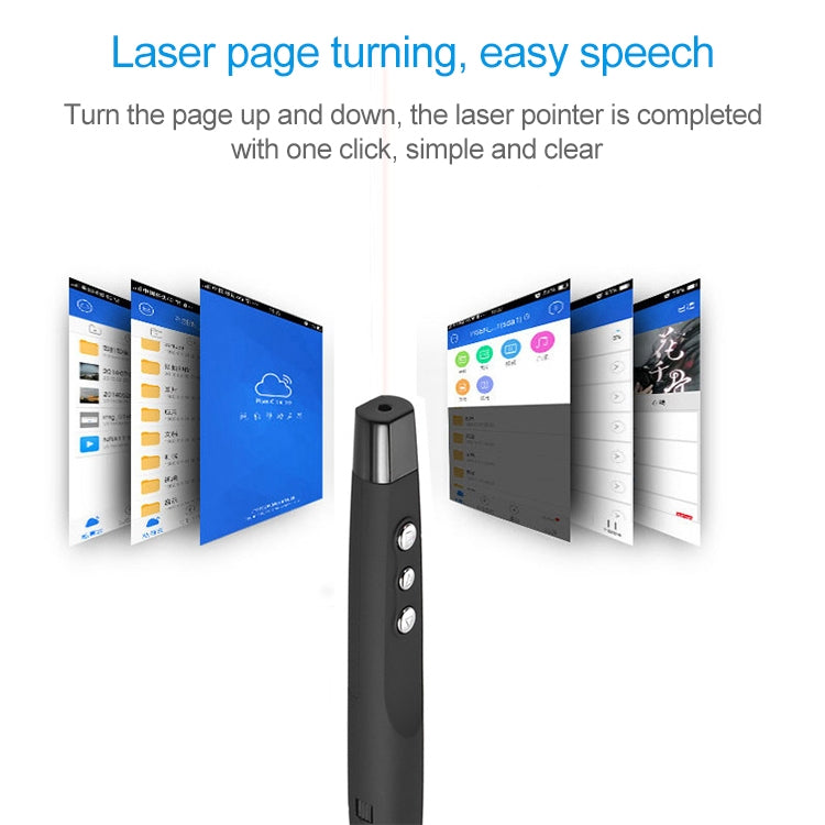 Stylo tournant de page PowerPoint laser sans fil 2,4 GHz Stylo de projection de présentation multimédia sans fil avec récepteur USB, distance de la télécommande: 30 m, 30m
