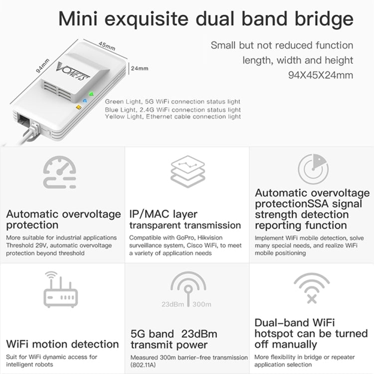 Répéteur WiFi VONETS VAP11AC pour Gaming et Vidéo 900 Mbps
