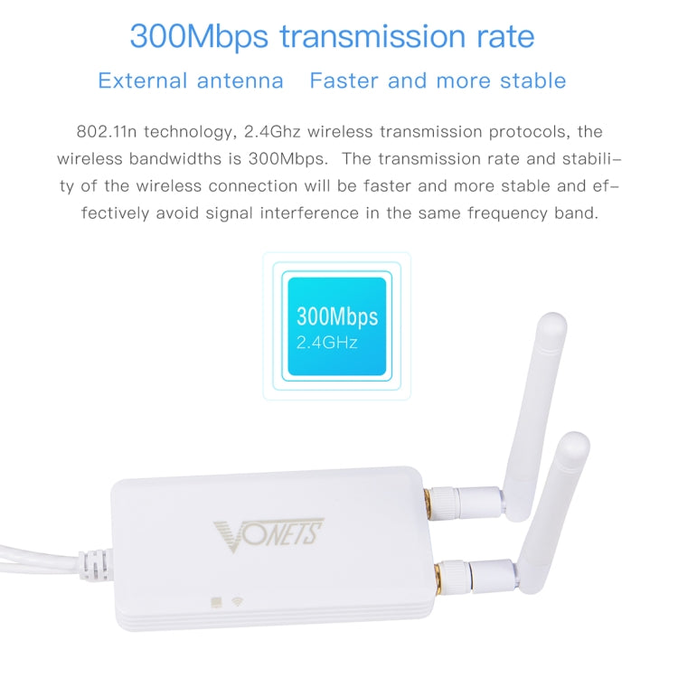 Répéteur WiFi VONETS VAP11S 300 Mbps pour Gaming PC