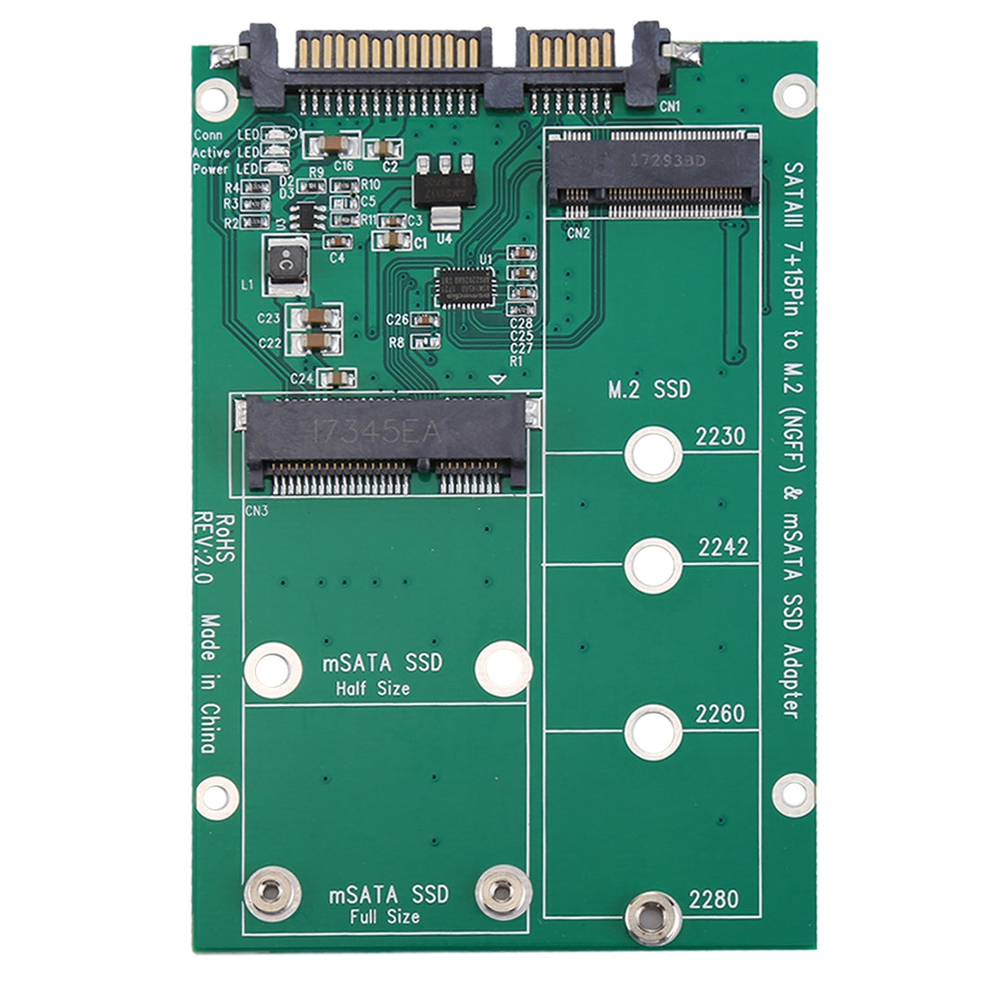 Adaptateur M.2 et mSATA vers SATA III pour SSD Gaming