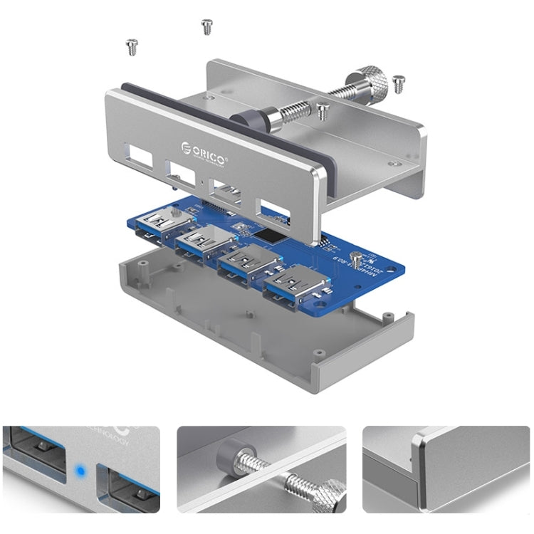 HUB USB 3.0 4 Ports ORICO en Aluminium pour PC Gaming