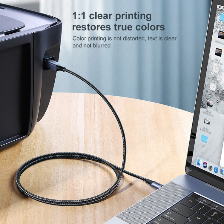 1.5m Braided Nylon USB-C to Type-B Printer Cable