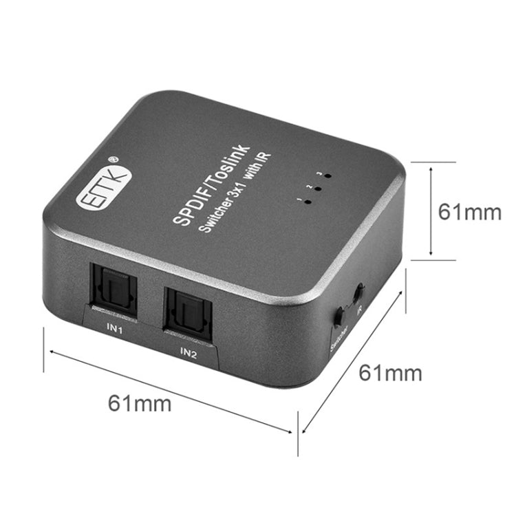 Commutateur audio optique numérique pour PC - 3x1 IR