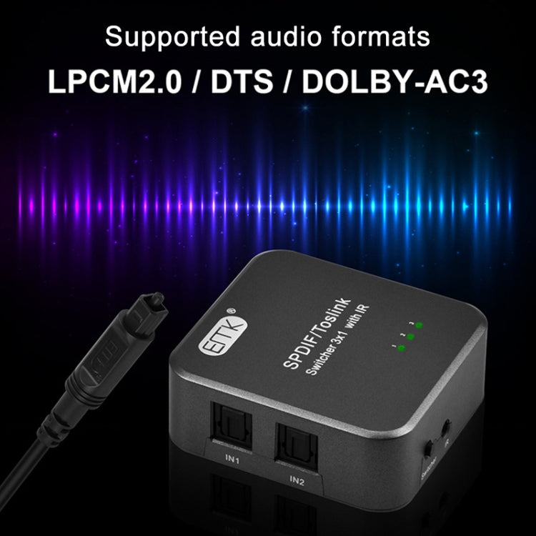 Commutateur audio optique numérique pour PC - 3x1 IR