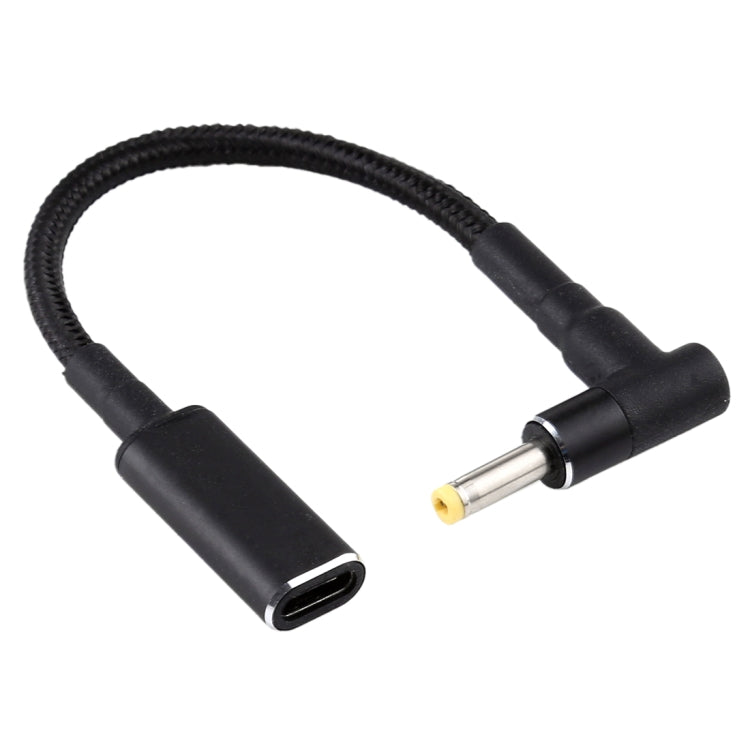 Câble nylon adaptateur coudé 4,0 x 1,7 mm vers USB-C gaming