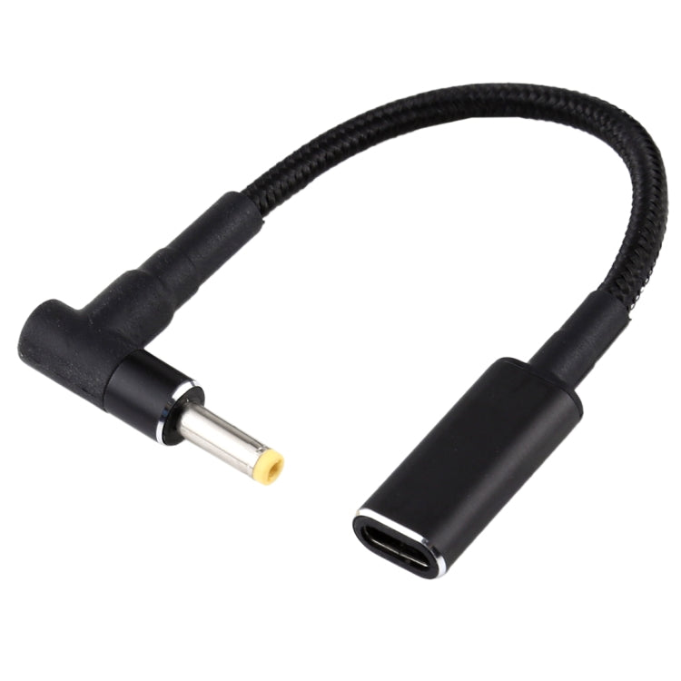 Câble nylon adaptateur coudé 4,0 x 1,7 mm vers USB-C gaming
