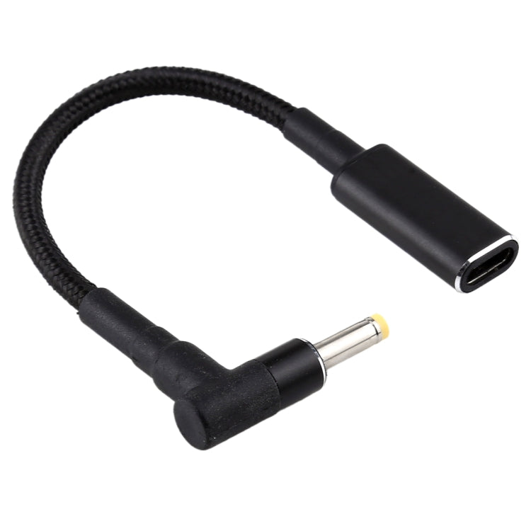 Câble nylon adaptateur coudé 4,0 x 1,7 mm vers USB-C gaming