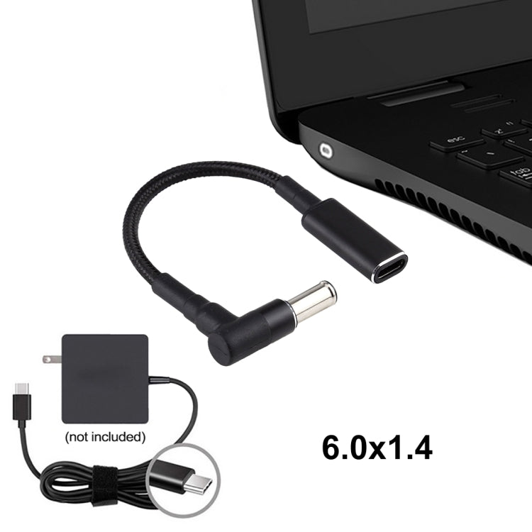 Câble nylon adaptateur USB-C pour PC gaming 6,0 x 1,4 mm