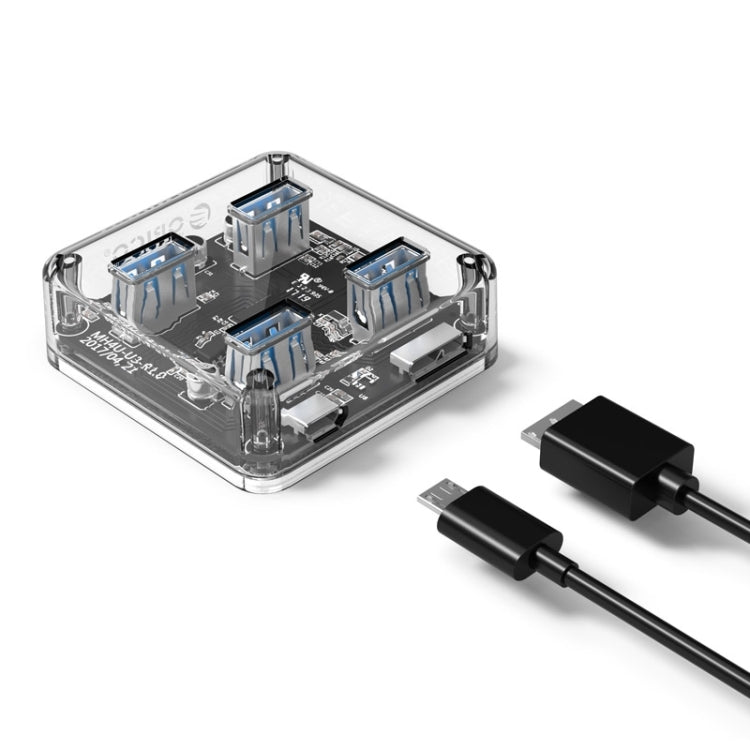ORICO MH4U-100 Transparent USB 3.0 Desktop HUB with 100cm Micro USB Cable, MH4U-100