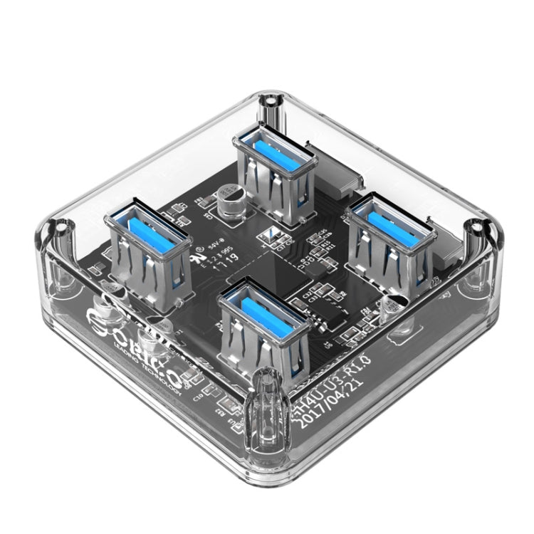 ORICO MH4U-100 Transparent USB 3.0 Desktop HUB with 100cm Micro USB Cable, MH4U-100