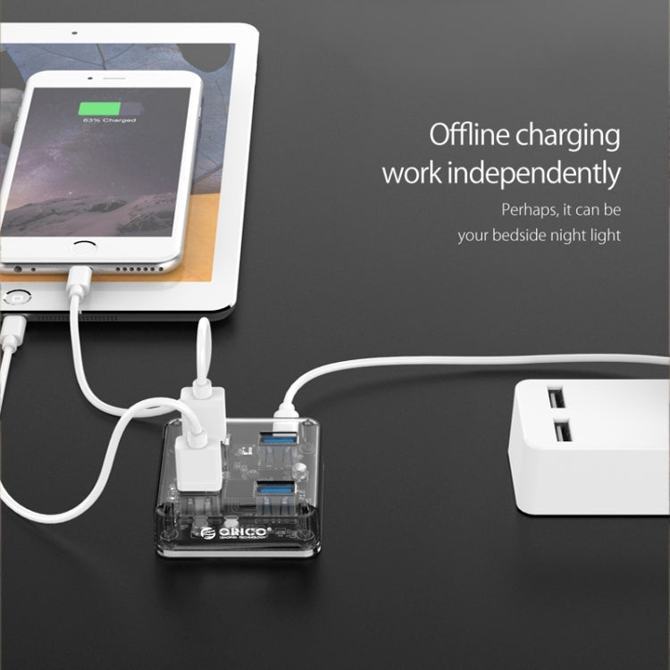 ORICO MH4U-100 Transparent USB 3.0 Desktop HUB with 100cm Micro USB Cable, MH4U-100