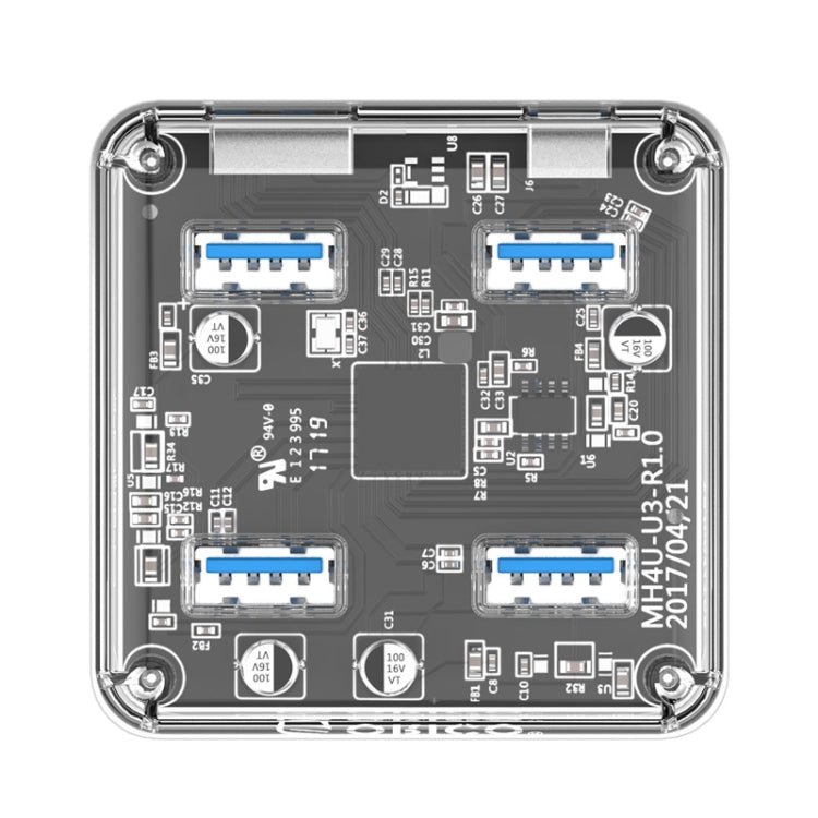 ORICO MH4U-100 Transparent USB 3.0 Desktop HUB with 100cm Micro USB Cable, MH4U-100