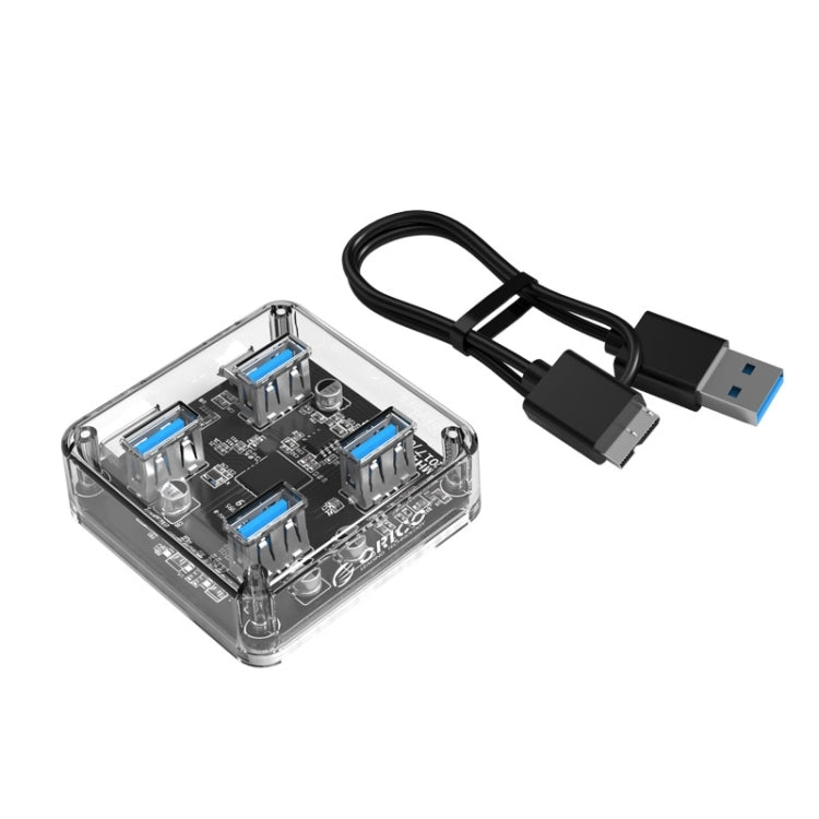 ORICO MH4U-100 Transparent USB 3.0 Desktop HUB with 100cm Micro USB Cable, MH4U-100