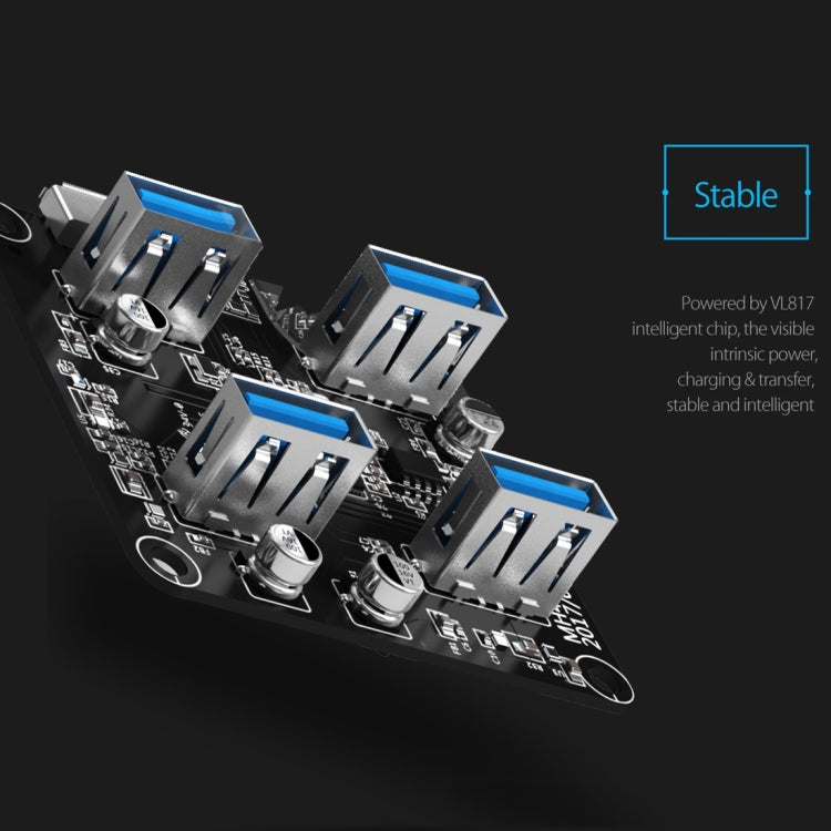 ORICO MH4U-100 Transparent USB 3.0 Desktop HUB with 100cm Micro USB Cable, MH4U-100