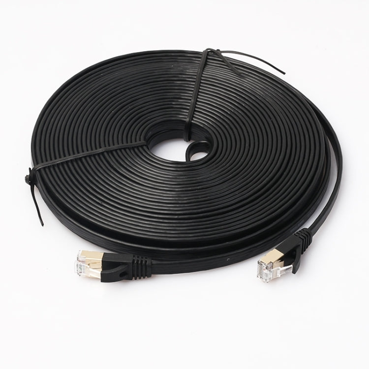 CAT7 Ultra Flat 10 Gigabit Ethernet Patch Cable, 15m, for LAN Network Router Modem, Built with Shielded RJ45 Connectors, Length: 15m