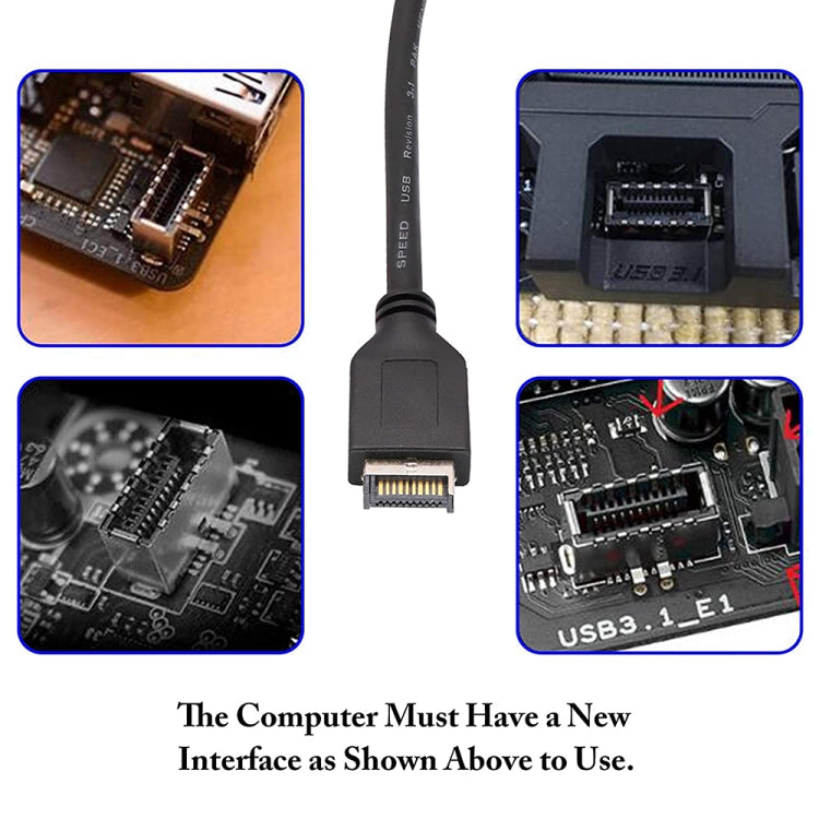 USB 3.1 Type-E 19-pin PC Cable - 30 cm Accessory