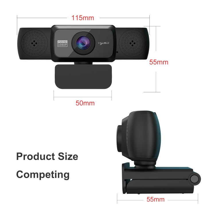 Webcam Gaming HXSJ S5 HD 1080P avec Microphone Réglable