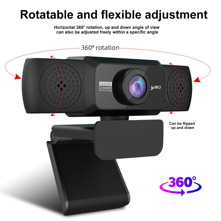Webcam Gaming HXSJ S5 HD 1080P avec Microphone Réglable