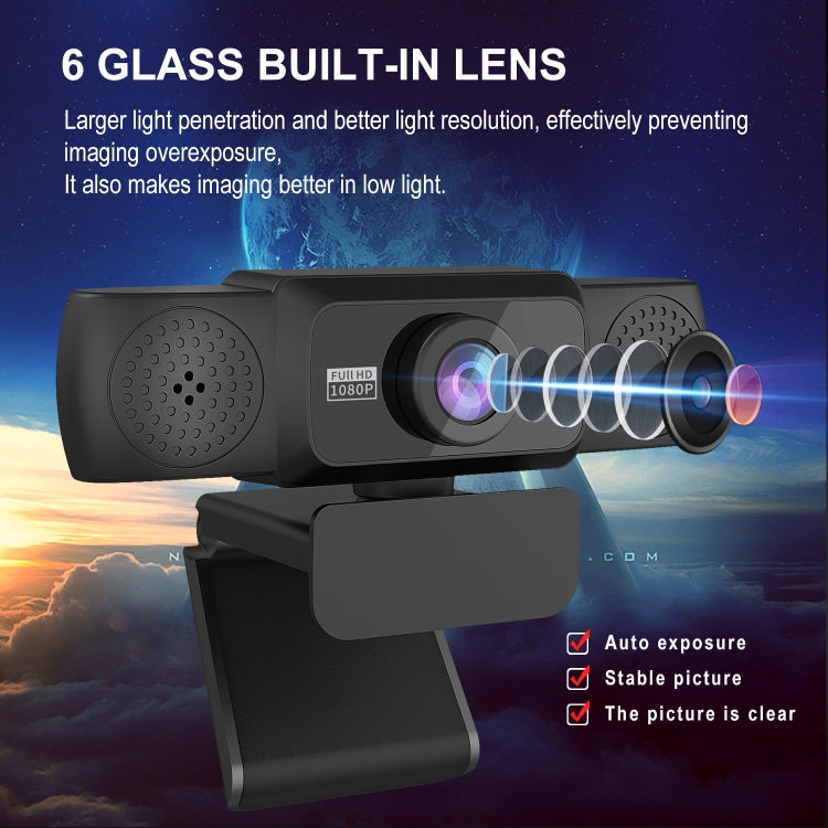 Webcam Gaming HXSJ S5 HD 1080P avec Microphone Réglable