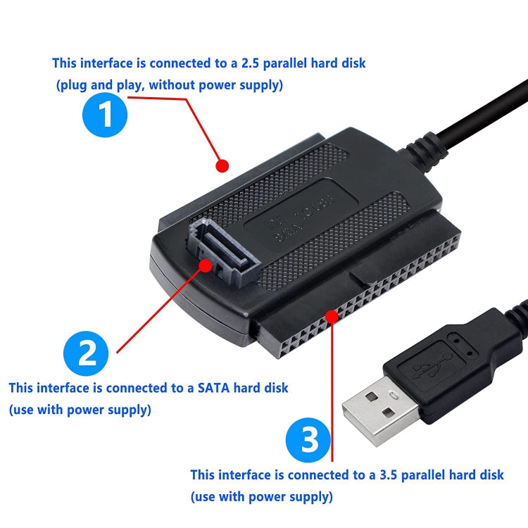 Adaptateur USB 2.0 pour disque dur IDE/SATA 50 cm - Gaming