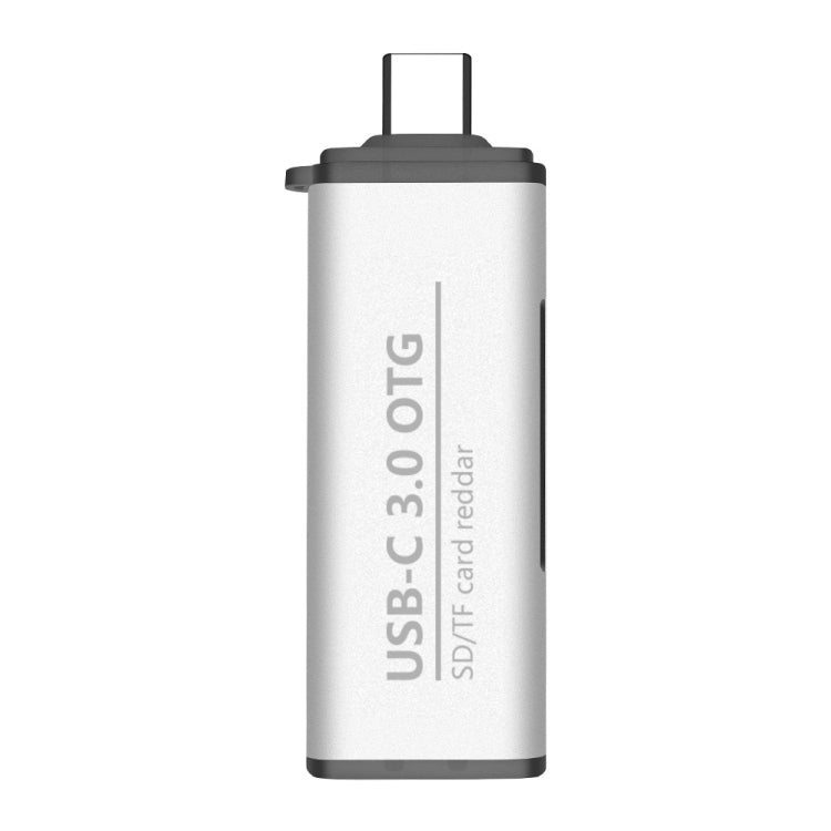 ADS-103 3-in-1 Type-C Male to USB 3.0 Female + SD/TF Card Slots OTG Adapter SD/TF Card Reader