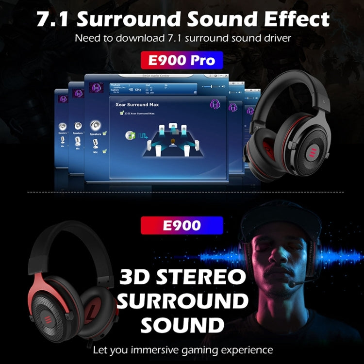 EKSA E900 Pro 7.1 Gaming Headset with USB Microphone