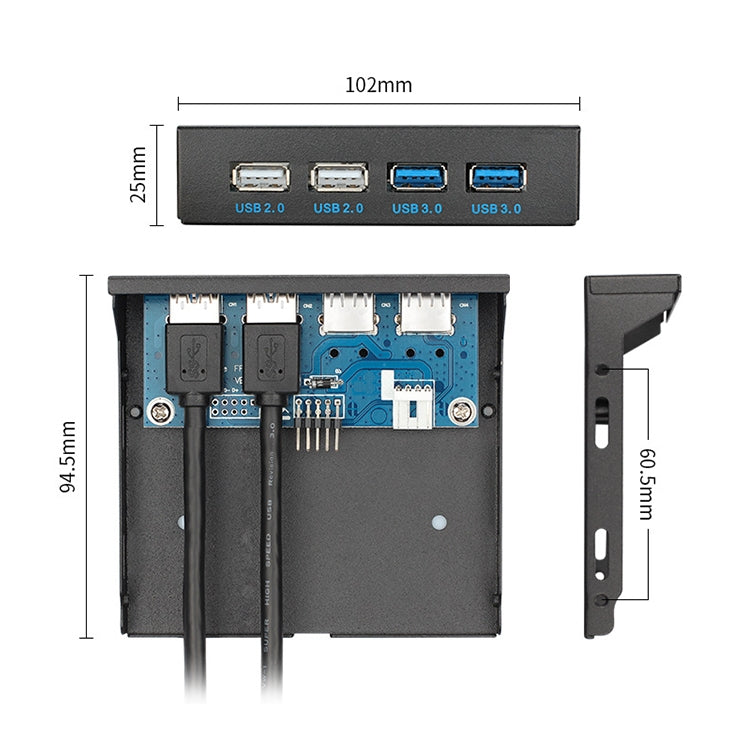 USB 3.0 Hub 2+2 Ports for PC - Practical Gaming Accessory