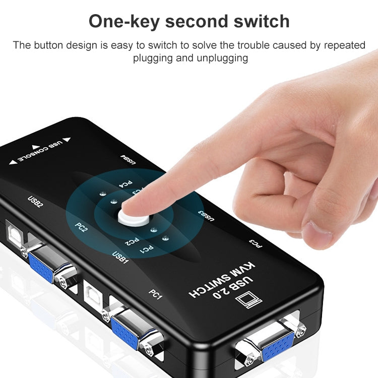 KVM VGA Switch 4 Ports avec USB pour PC et Gaming