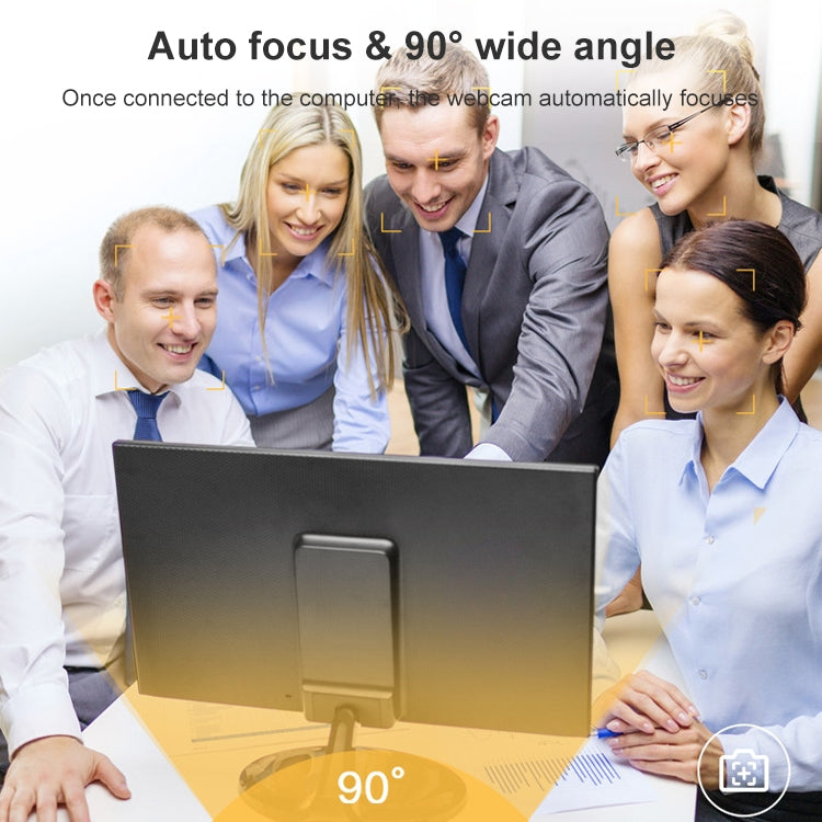 2K HD PC Camera with Ring Light and Autofocus