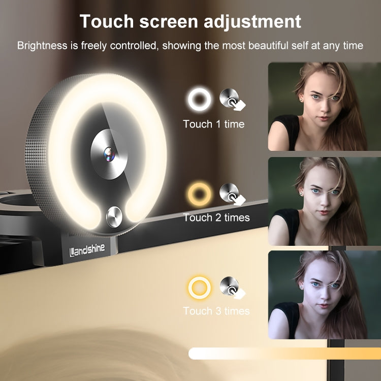 Caméra HD 2K pour PC avec anneau lumineux et autofocus