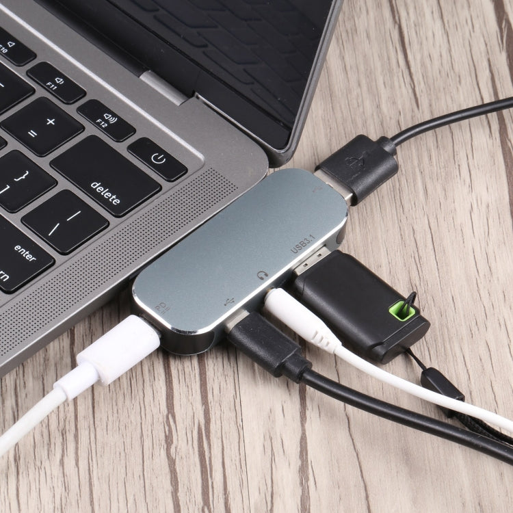 Adaptateur 5 en 1 USB-C pour PC et Gaming - Prise AUX 3,5 mm