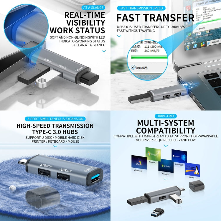 USB 3.0 Hub with 3 Ports, Essential Gaming Accessory