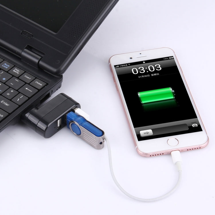 HUB USB portable 3 ports rotatif 180° pour PC Gaming
