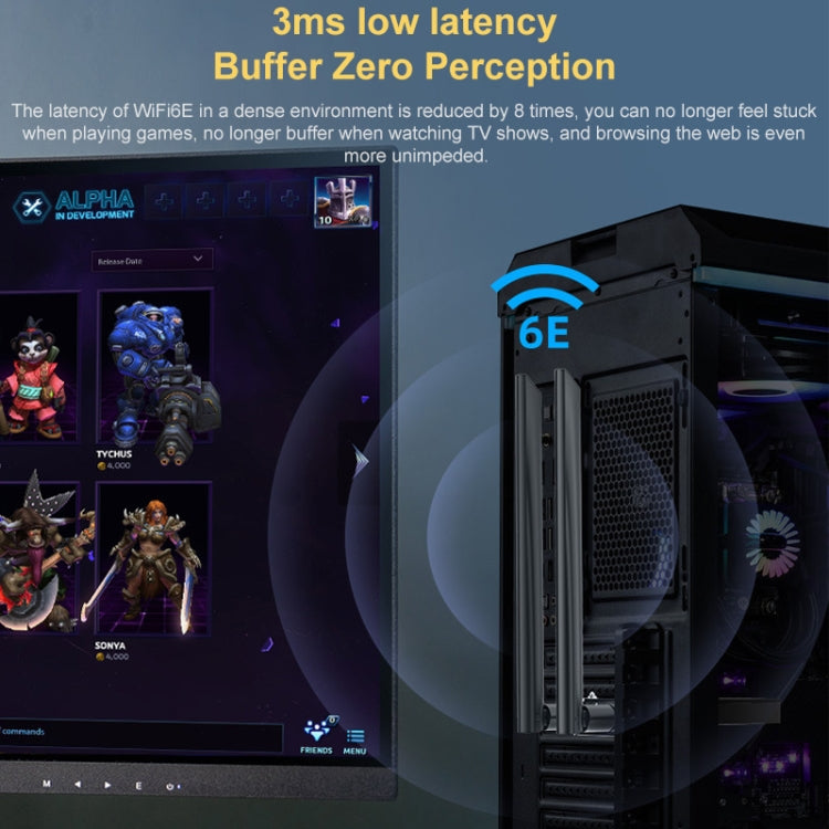 Carte réseau WiFi 6 COMFAST AX200 Pro+ pour PC Gaming