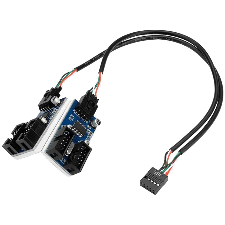 Rocketek HC427 Adaptateur HUB USB2.0 9 broches Carte de répartiteur un à quatre, One-to-Four
