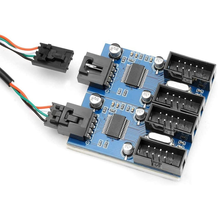 Rocketek HC427 Adaptateur HUB USB2.0 9 broches Carte de répartiteur un à quatre, One-to-Four