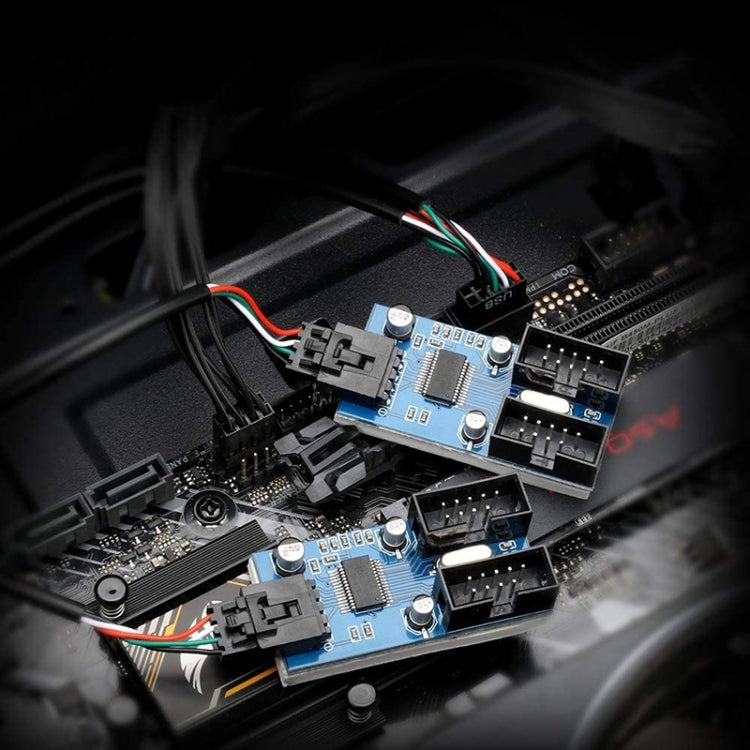 Rocketek HC427 Adaptateur HUB USB2.0 9 broches Carte de répartiteur un à quatre, One-to-Four