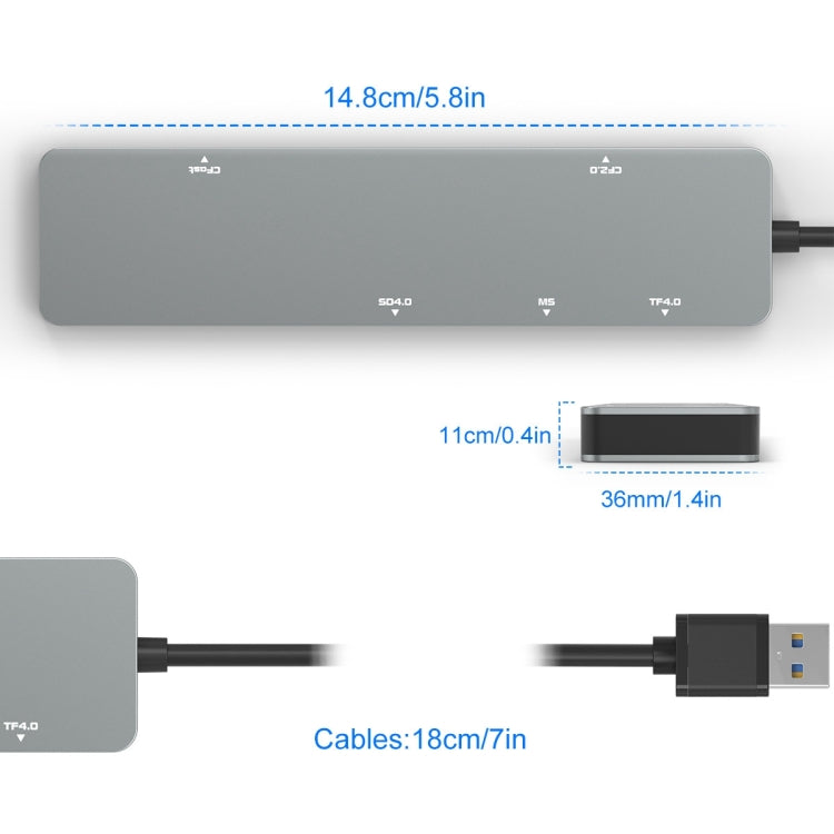 USB 3.0 5-in-1 Card Reader for PC and Gaming