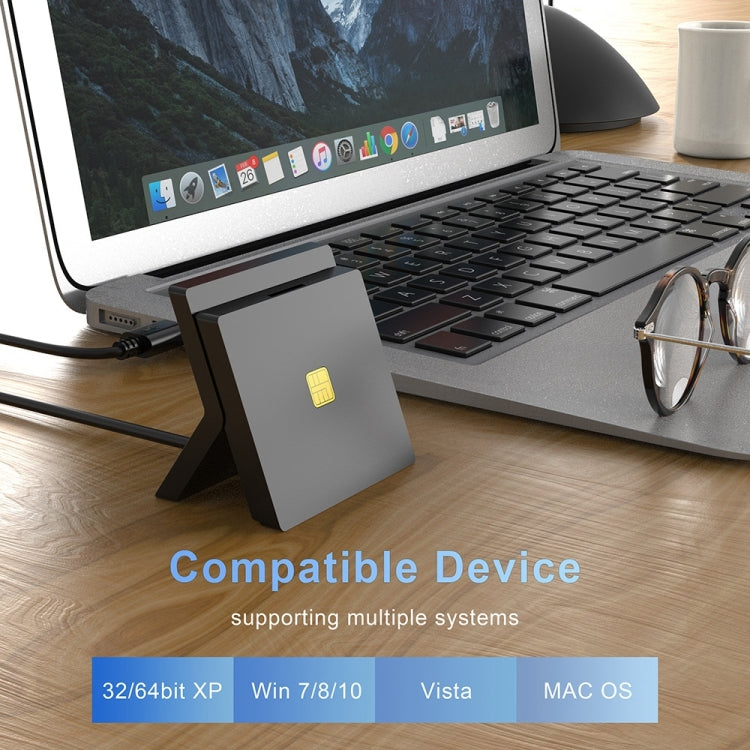 2-in-1 USB 2.0 Smart Card Reader for PC and Gaming