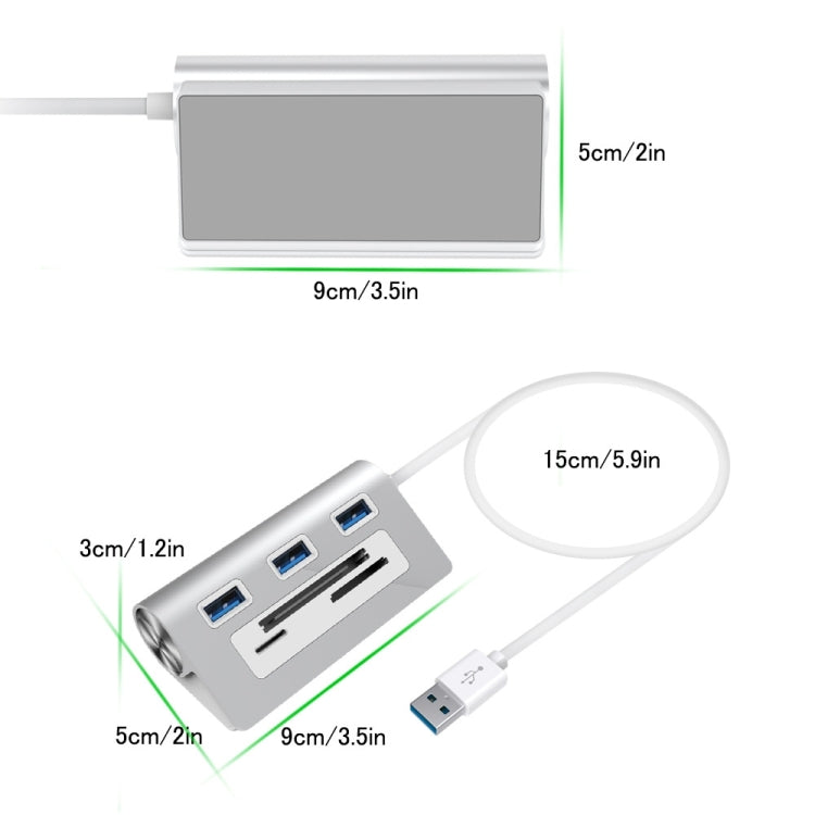HUB USB 3.0 Rocketek HC423 pour cartes SD/TF/CF -