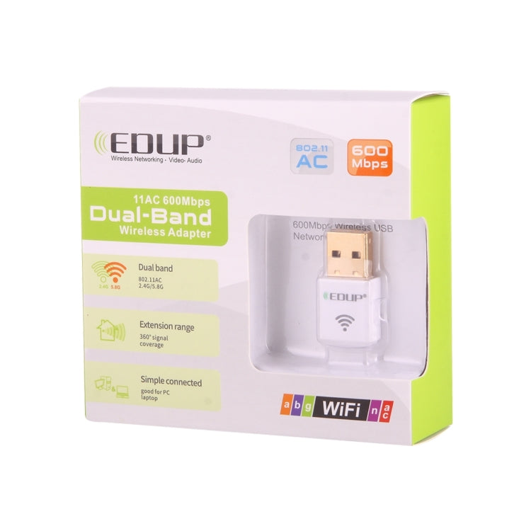 600Mbps USB WiFi Adapter for PC - Dual Band 2.4G/5.8G
