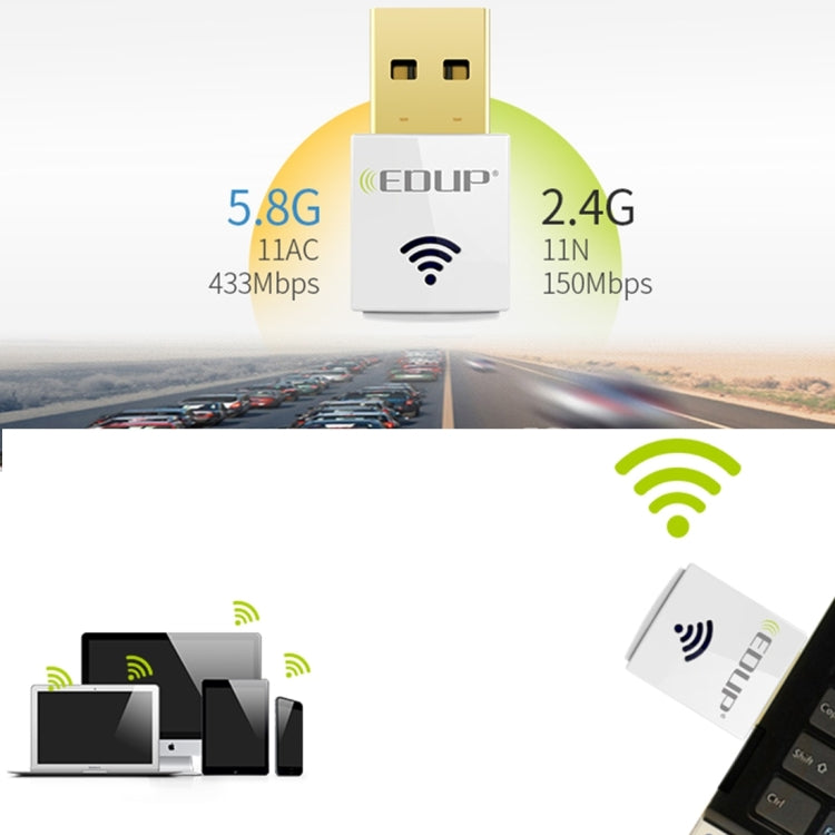 600Mbps USB WiFi Adapter for PC - Dual Band 2.4G/5.8G