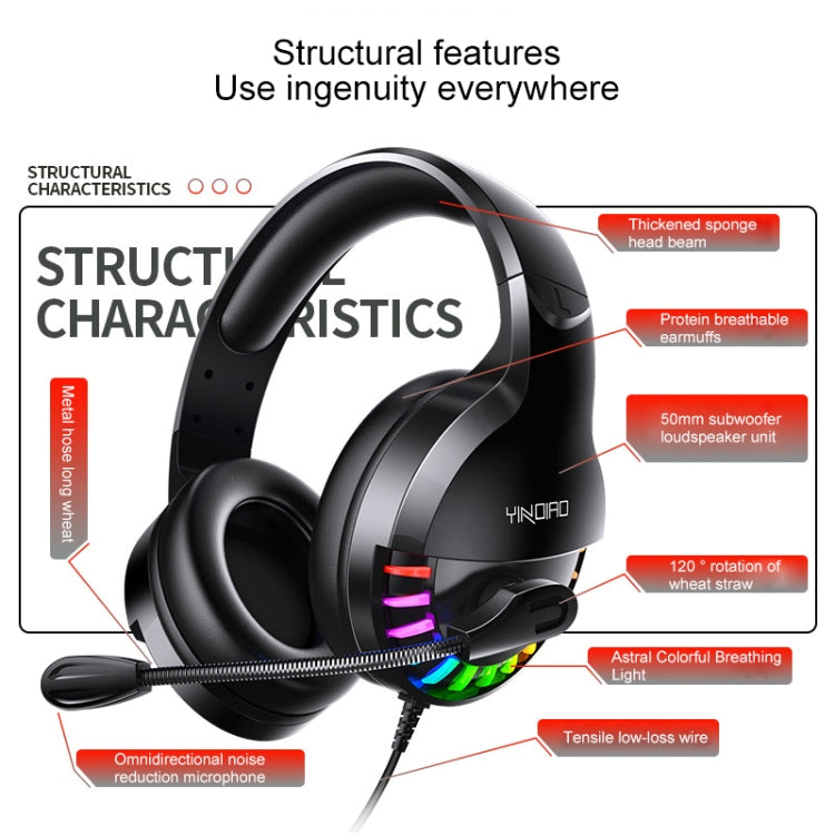 YINDIAO Q2 Gaming Headset with Wired Microphone