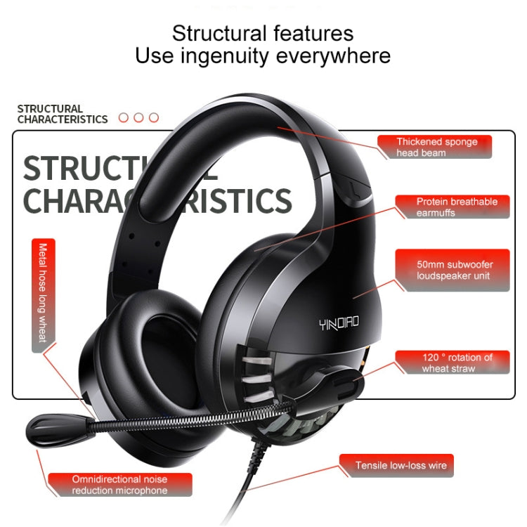 Casque gaming filaire YINDIAO Q2 avec microphone 3,5 mm