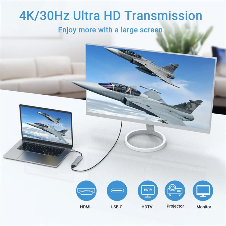 Adaptateur HUB de station d'accueil USB-C / Type-C vers USB 7 en 1, 7 in 1