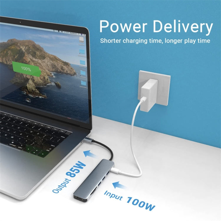 Adaptateur HUB de station d'accueil USB-C / Type-C vers USB 7 en 1, 7 in 1