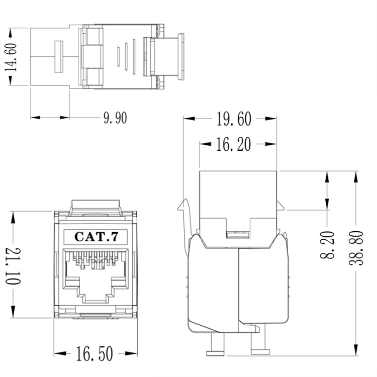 Bloc mère de bouclier en alliage de zinc de classe 7 du module CAT7 1208XHC7, CAT7