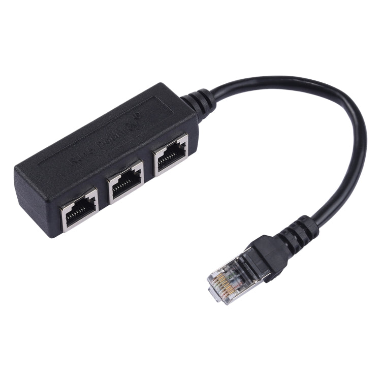 RJ45 Plug Splitter Extension for Ethernet LAN Network 1 to 3 Sockets, 3-Port RJ45