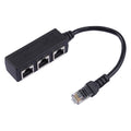RJ45 Plug Splitter Extension for Ethernet LAN Network 1 to 3 Sockets, 3-Port RJ45