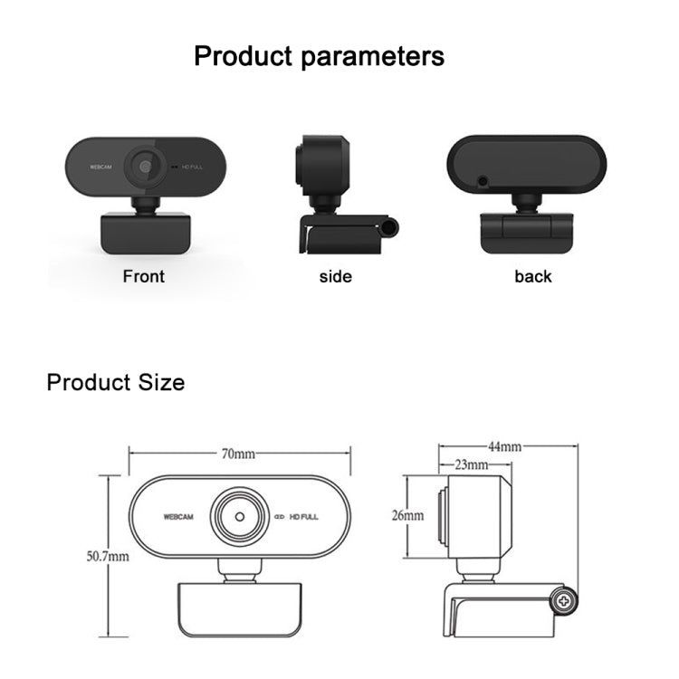 Caméra WebCam USB HD-U01 1080P avec microphone